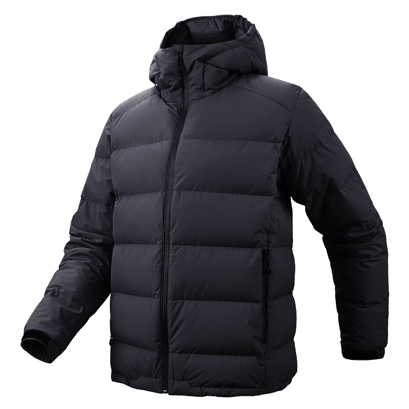 JD Jingzao 25 Winter Cloud Shield Workwear Puffer Jacket Three-Proof Goose Down Outdoor Men's Coat Hooded Obsidian Black 3XL