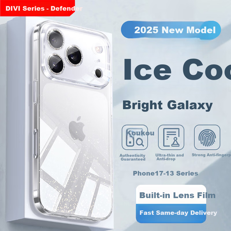 Чехол DIVI для iPhone 17, прозрачный, противоударный, с силиконовыми подушками безопасности, тонкий, с защитой камеры, ультратонкий дизайн для мужчин и женщин
