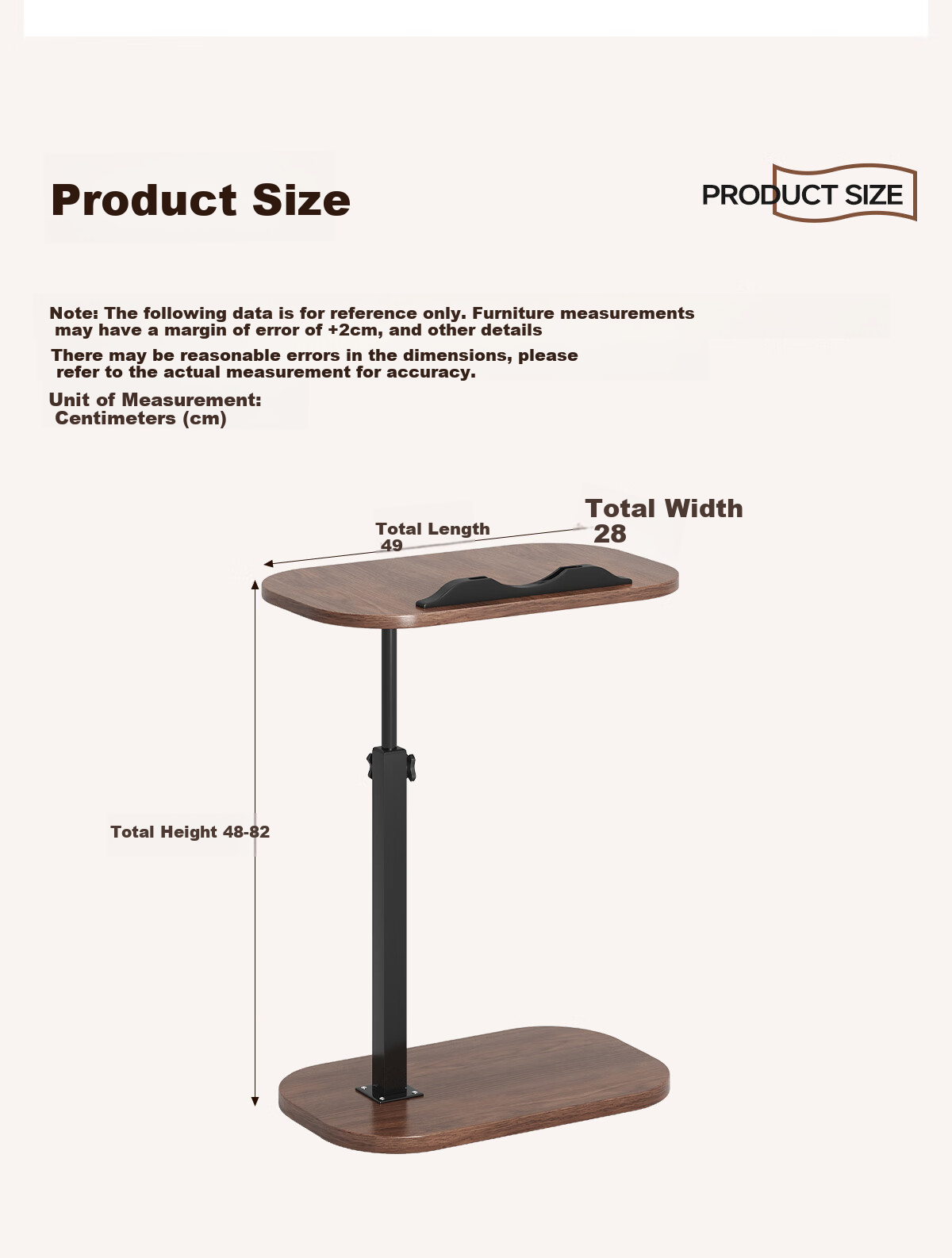 XIAOJIANGCAI Movable Flip-Lift Computer Desk, Bedroom Study Bedside Table, Living Room Sofa Side Table, Small White Desk 19