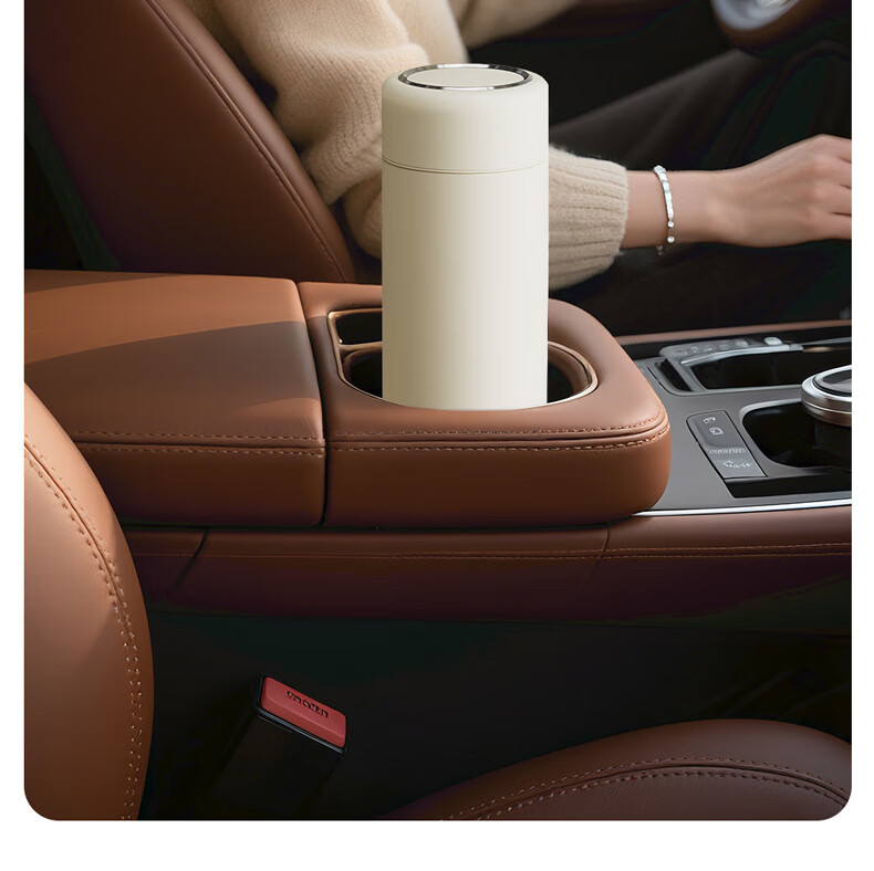 MINISO Large Capacity Temperature Display Insulated Mug 316L Stainless Steel Portable Tea Cup for Men and Women Matte Black 10