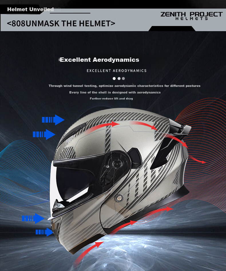 ZNP 808 New National Standard Class A Motorcycle Electric Scooter Helmet, Flip-Up Visor, All-Season Full-Face Helmet, Matte Black, XL 8