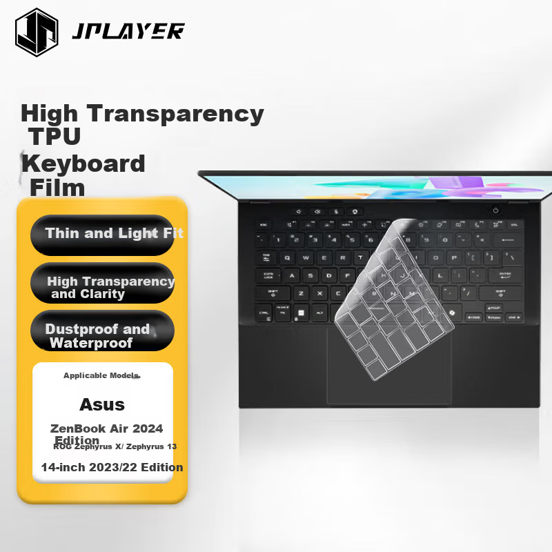 JPLAYER Keyboard Protector for ASUS TUF Gaming A16/Air 2024, ROG Phantom X, Phantom 13 2023, 2022 Laptop Keyboard Cover, Dust-Proof, High-Definition, Ultra-Thin TPU