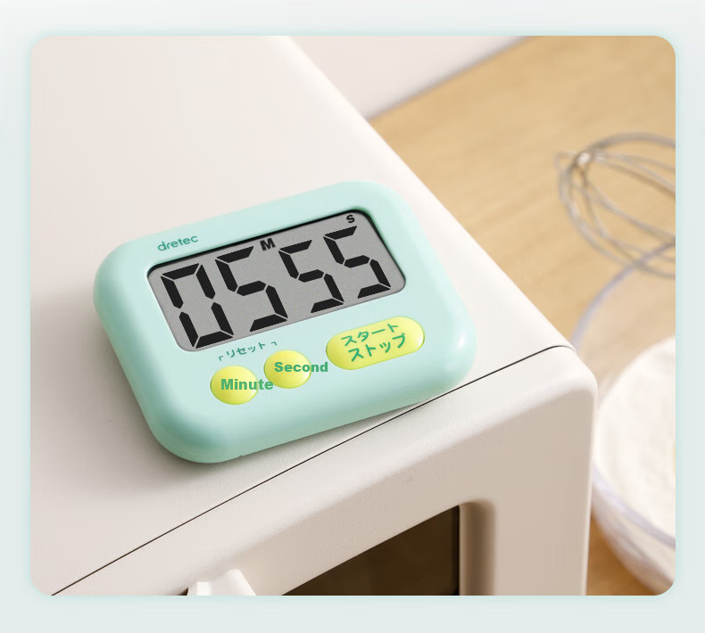 Dretec Japanese Kitchen Timer Alarm Clock, Countdown Timer, Baking Reminder, Household Baking And Soup Cooking Timer, White 12