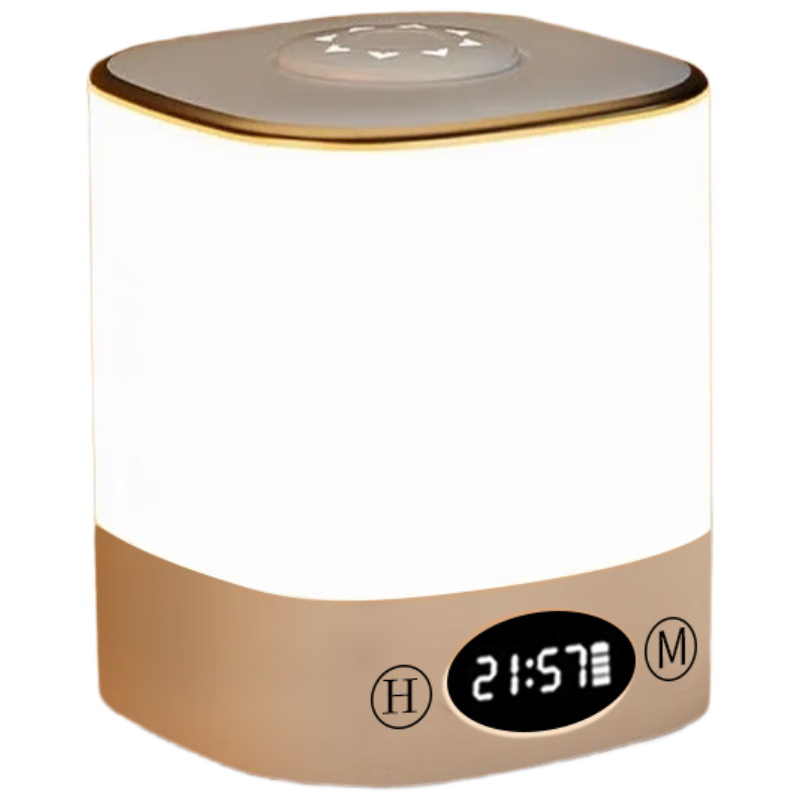 Jingqian Night Light for Breastfeeding, Eye Protection, Postpartum Use, Bedside Lamp, Rechargeable Bedroom Sleep Light with Clock And Battery Display
