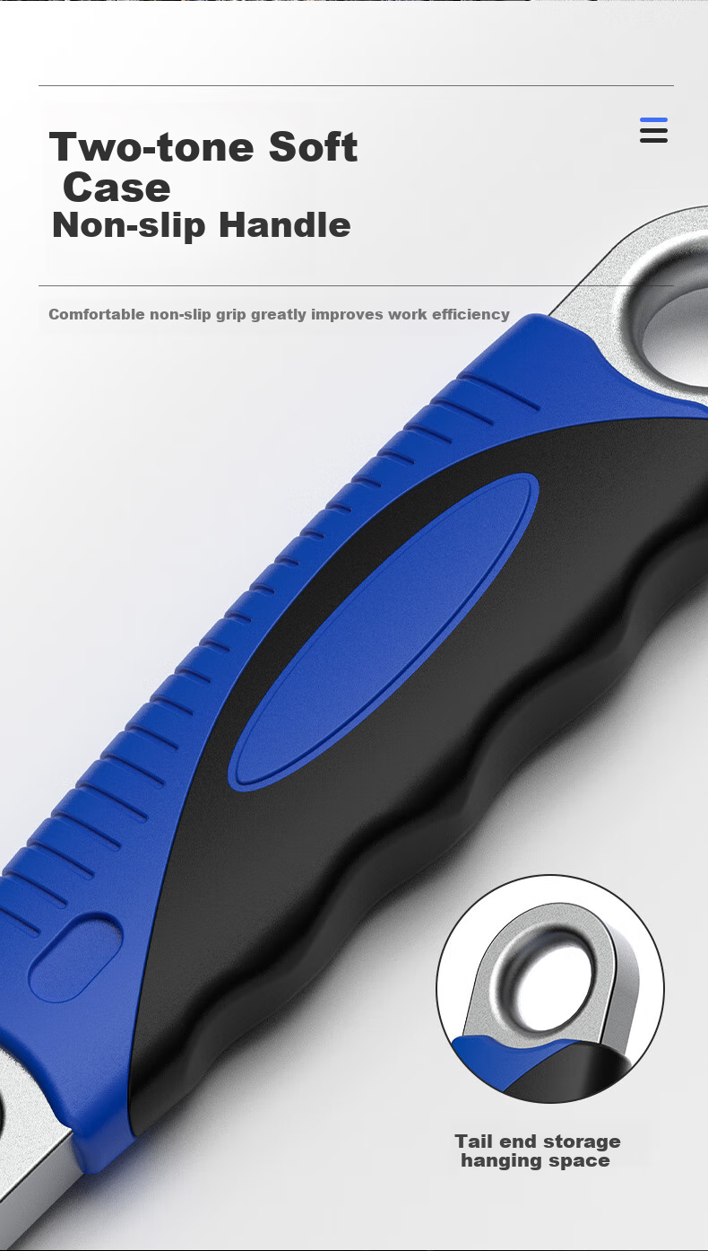 Ruineng Adjustable Wrench, 12-Inch Plastic Handle, Industrial-Grade Adjustable Wrench, Multi-Functional Pipe Wrench, Dual-Purpose Adjustable Spanner 8