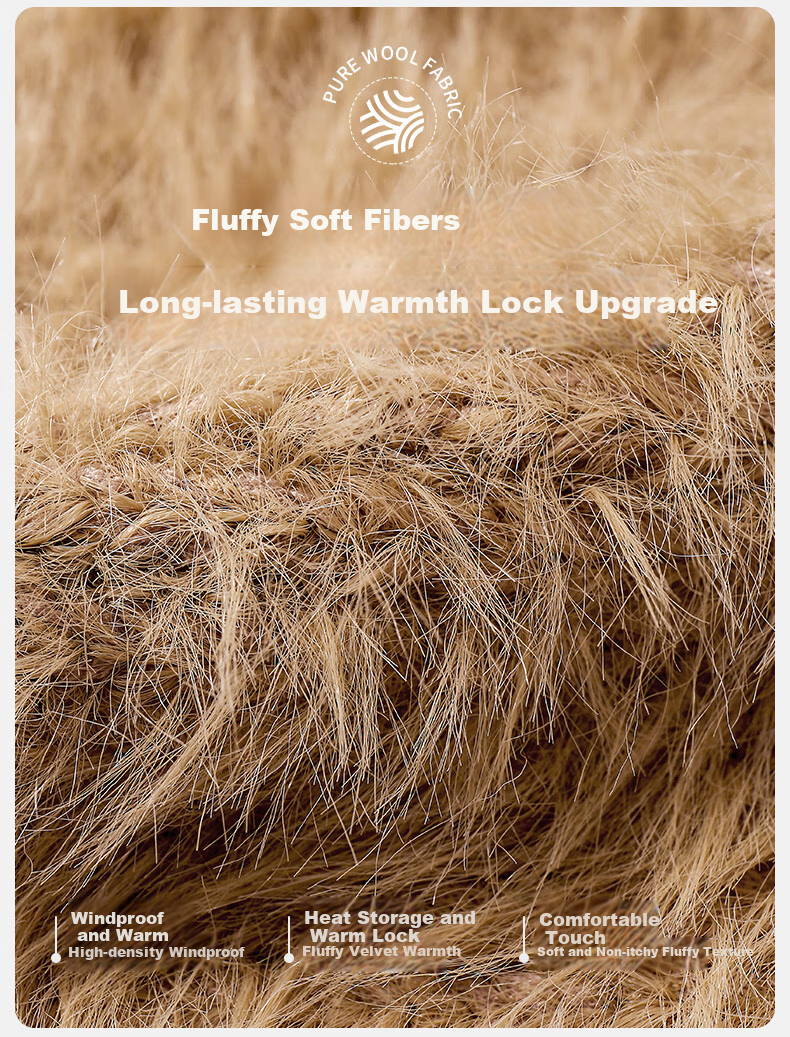 CAMEL Plush Knitted Hat for Women, Winter Cold Protection Ear-Covering Thick Warm Face-Slimming Knitted Cap 133CP15061 4