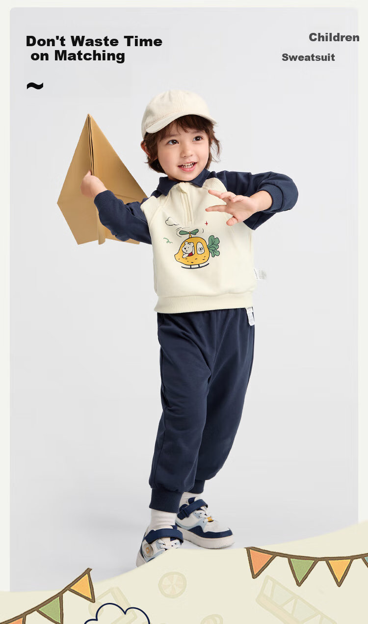 BALABALA Children's Clothing, Long-Sleeve Set for Kids, Two-Piece Outfit for Toddlers Entering School, Boys And Girls Autumn Wear, Cute Style, 209325104203 1