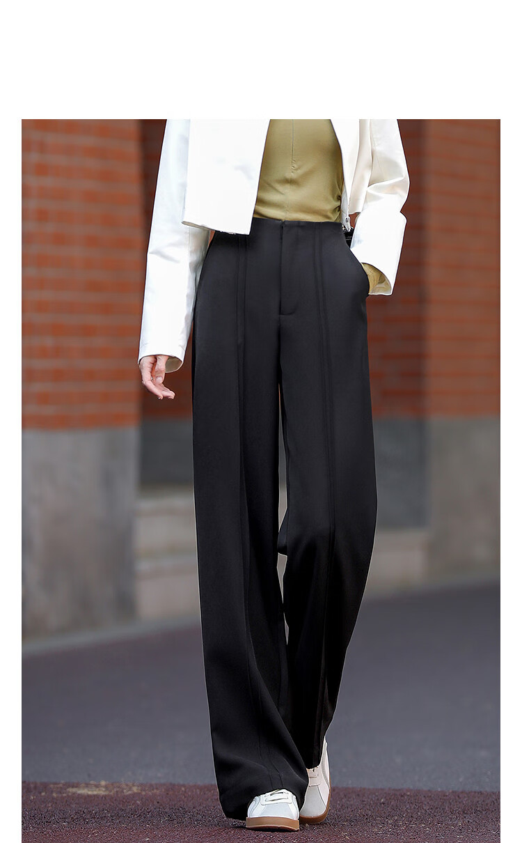 Dme [Wu Gan Liyou] Autumn Urban-Style Three-Dimensional Double-Lined Pencil Pants for Petite Women, Casual Trousers 2