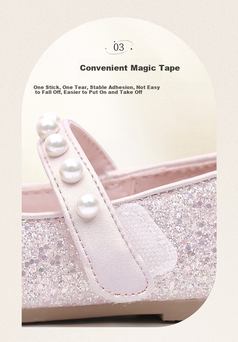 Follow Me Girls' Sequin Bow Square-Toe Princess Shoes, Soft Sole Breathable Performance Dress Shoes for Girls, Pink, Size 29 6