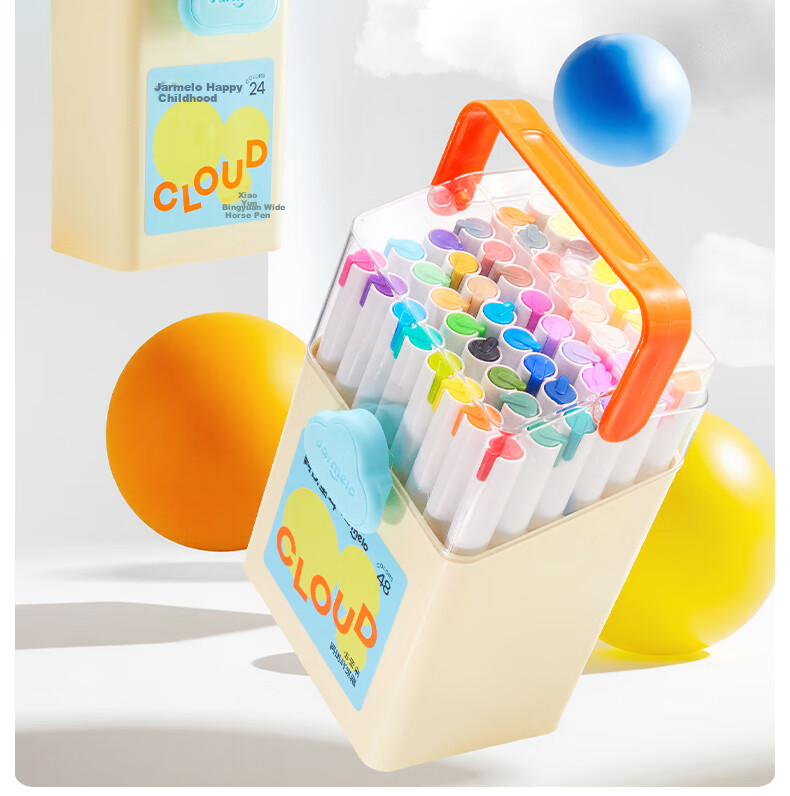 Meiletongnian Xiaoyunduo Direct Liquid Acrylic Markers, 36 Colors, Watercolor Pens, Non-Toxic And Washable, for Children, Kindergarten, Elementary School Students, Colorful Pens, Non-Translucent, Stackable Colors, Drawing Paint Pens, Painting Brushes 3