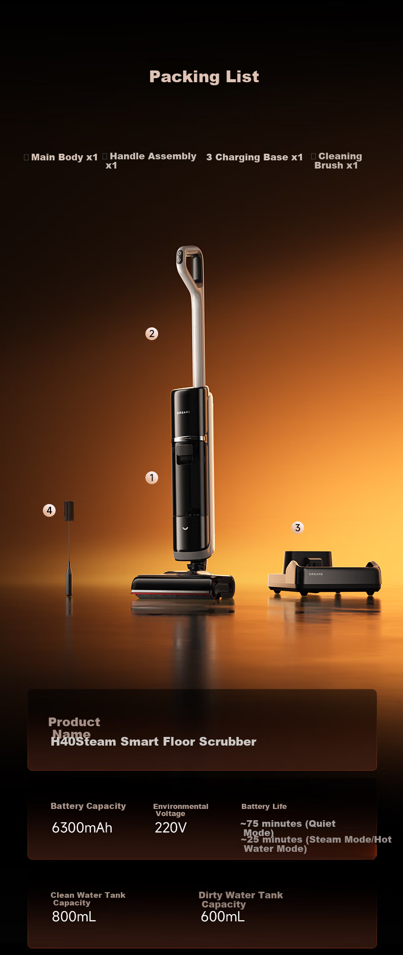 Zhuimi [Price Protection 618] Steam Mop Explorer H60Ultra Series [High Temperature 380°C Steam] All-In Automatic Cleaning Mop Robot with Washing Functio 24