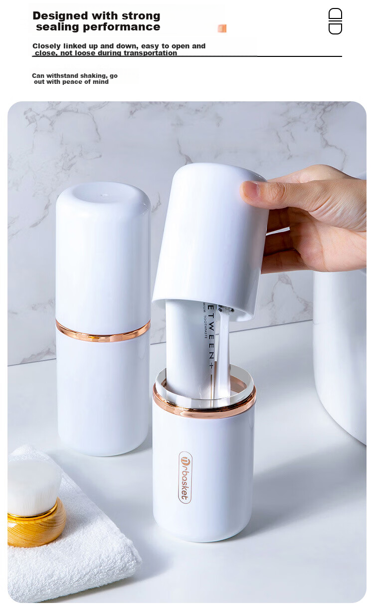 Banzheni Toiletry Cup, Toothbrush And Mouthwash Cup, Travel Portable Set for Business Trips, Home Use, for Men, Children, Couples, Large Capacity Cups 8