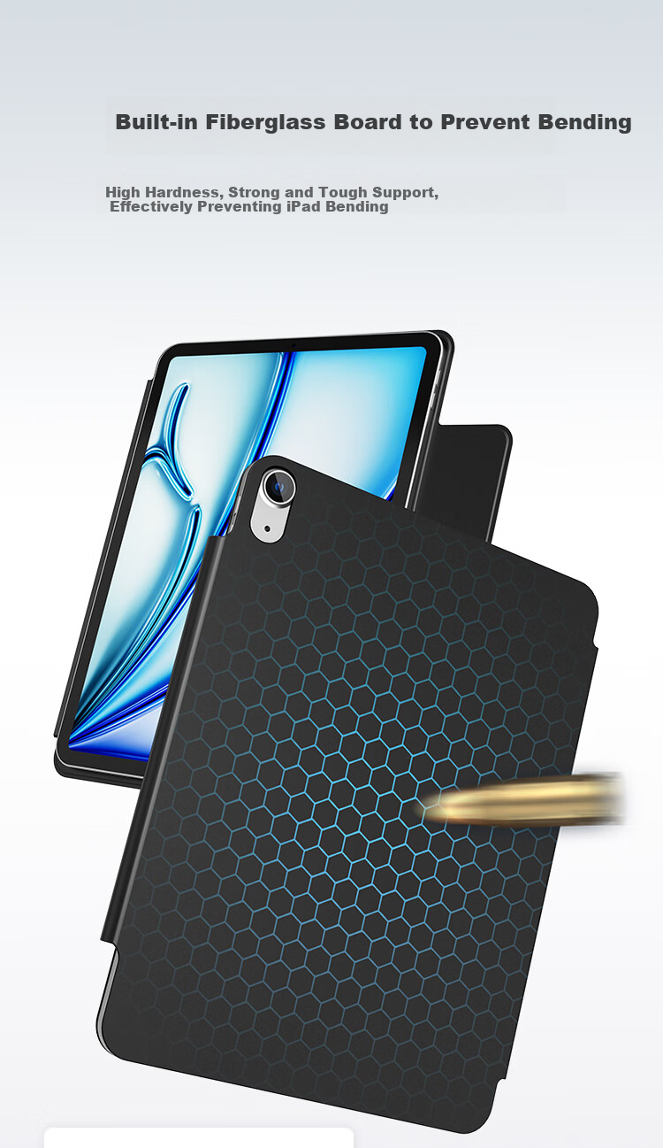 JD Original IPad 2021 Protective Case, IPad 9/8/7 Generation Tri-Fold Stand Case, 2020/2019 Model 10.2 Tablet Shockproof Slim Soft Shell, Sleep/Wake Cover, Deep Black 3