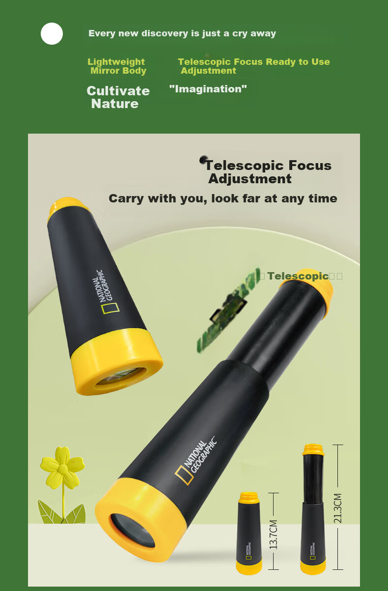 National Geographic Kids Monocular Telescope Children's Camera Walkie Talkie Outdoor Travel Gift Set 10