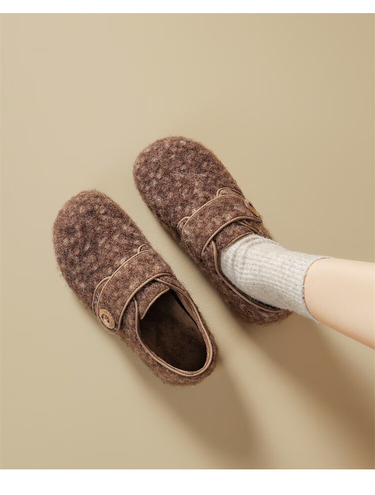 Daphne Women's Snow Boots New Winter Plush Warm Fleece Shoes Magic Tape Birkenstock Cotton Shoes Gray Size 37 2