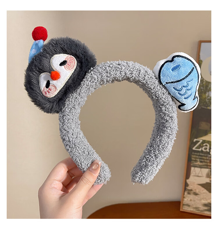 NIANFIN Spring Summer New Penguin and Little Fish Headband Cartoon Hair Accessories Girls Photo Hair Clip Funny Headband 5