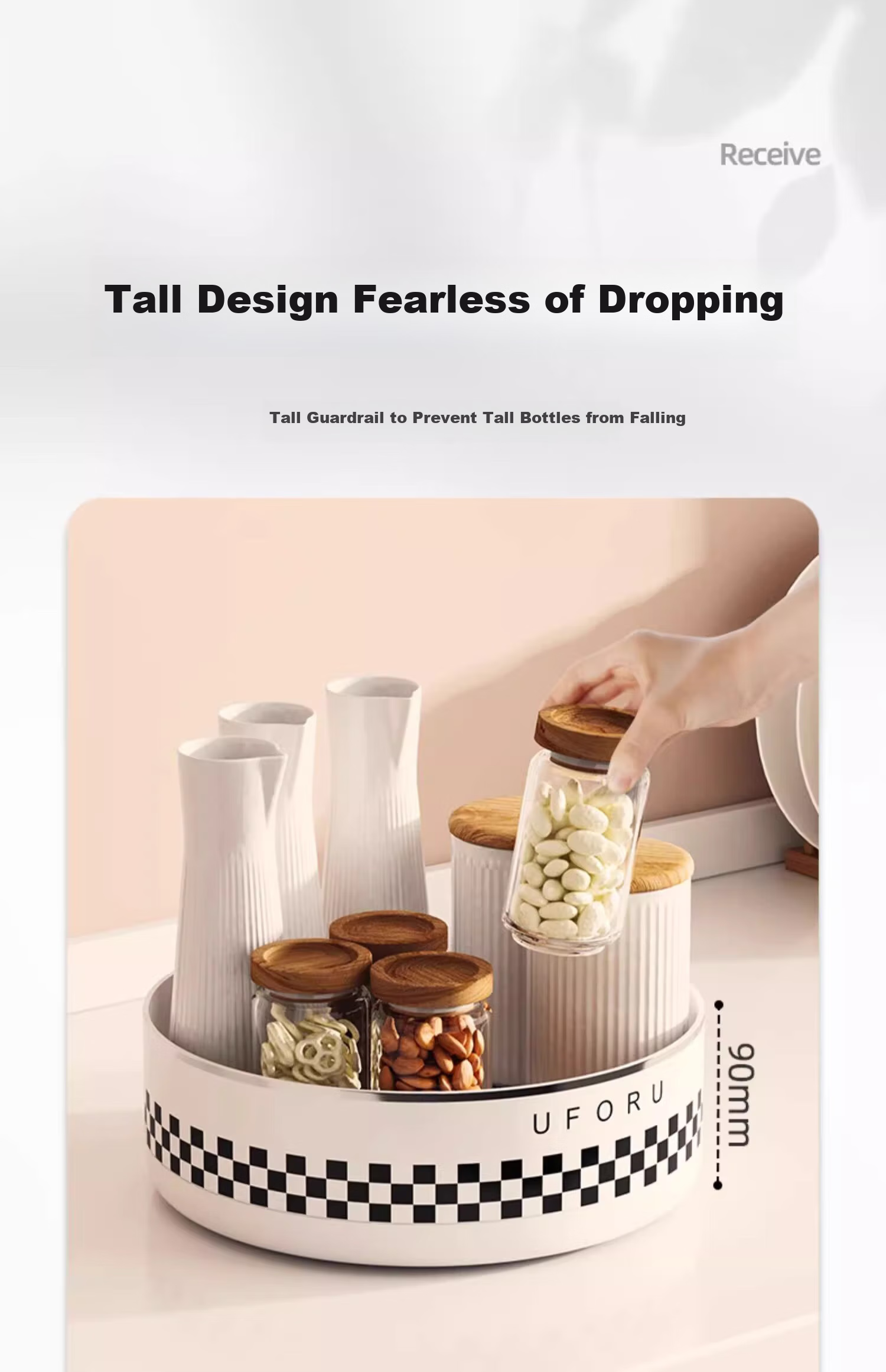 Jiadu Rotating Condiment Storage Rack, Countertop Multifunctional Oil, Salt, Sauce And Vinegar Seasoning Organizer Box 6