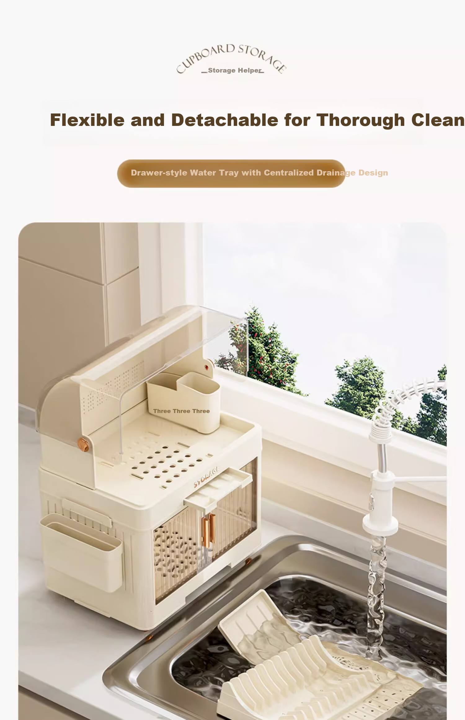 PINYU Kitchen Bowl Rack, Chopstick Storage Box, Household with Lid, Utensil Organizer, Dish Drainer, Plastic Bowl Cabinet 6