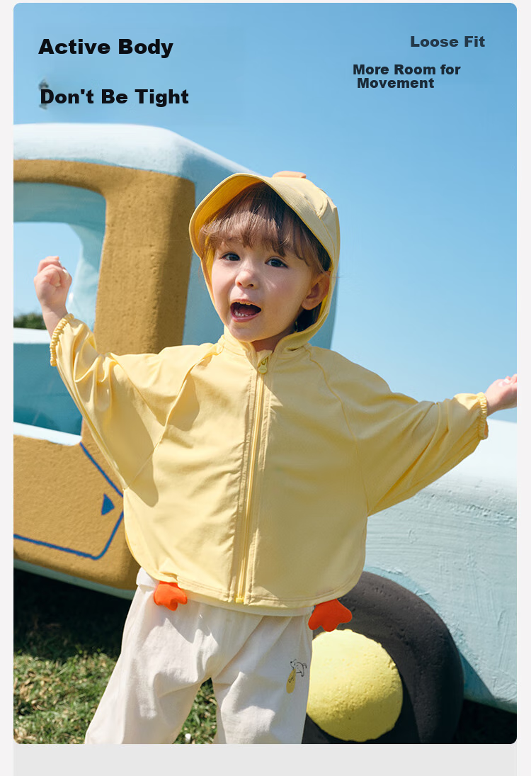 BALABALA Children's Sun Protection Clothing, Boys And Girls Baby Jacket, Infant Sun Protection Summer Hooded Cute Style 208225105201 5