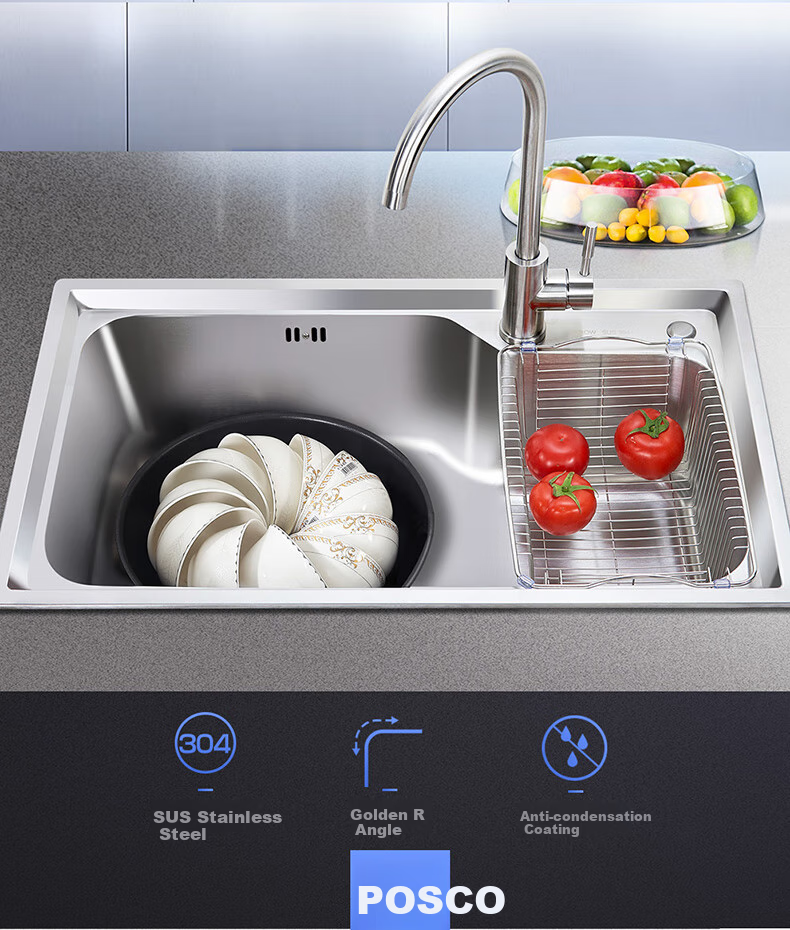 ARROW 304 Stainless Steel Sink, Single Bowl Kitchen Basin, Compact Dishwashing Sink [Renovation Subsidy 15%] 5