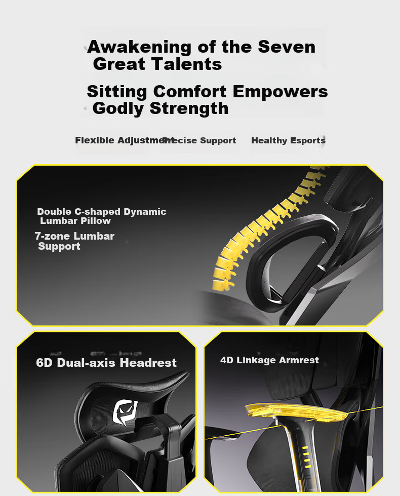 Xiaoqi X5 Gaming Chair, Ergonomic Chair, Gaming Computer Chair, Office Student Home Use, Dual C Lumbar Pillow, Reclining, Long Sitting without Fatigue 4