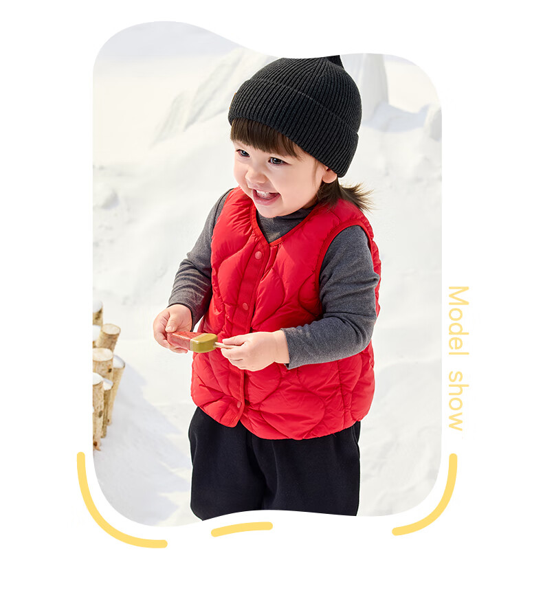 October Crystal Children's Down Vest Winter Baby Boys and Girls Down Jacket Vest Baby Waistcoat 8