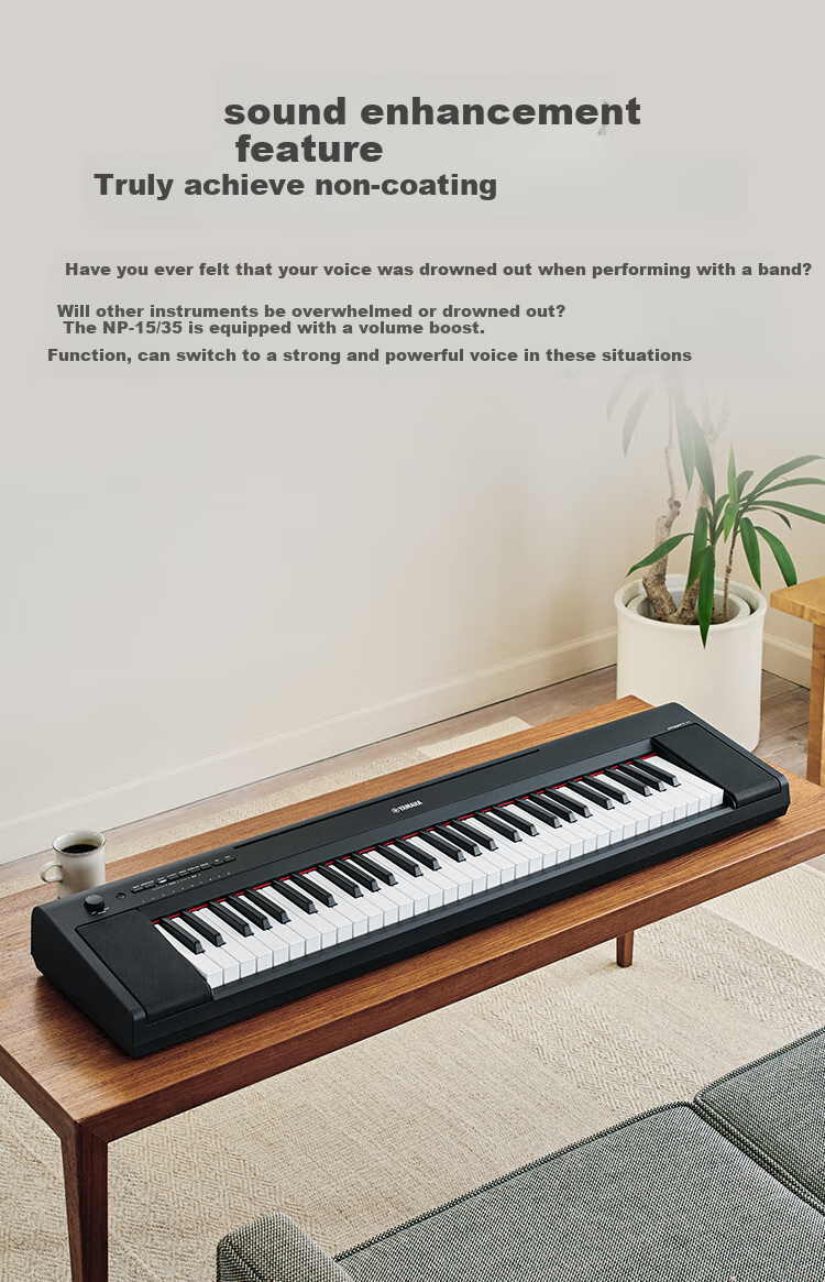 YAMAHA Digital Piano, 76 Weighted Keys, Home Use for Beginners And Children's Teaching, NP35WH White + Wooden Stand + Complete Accessories 9