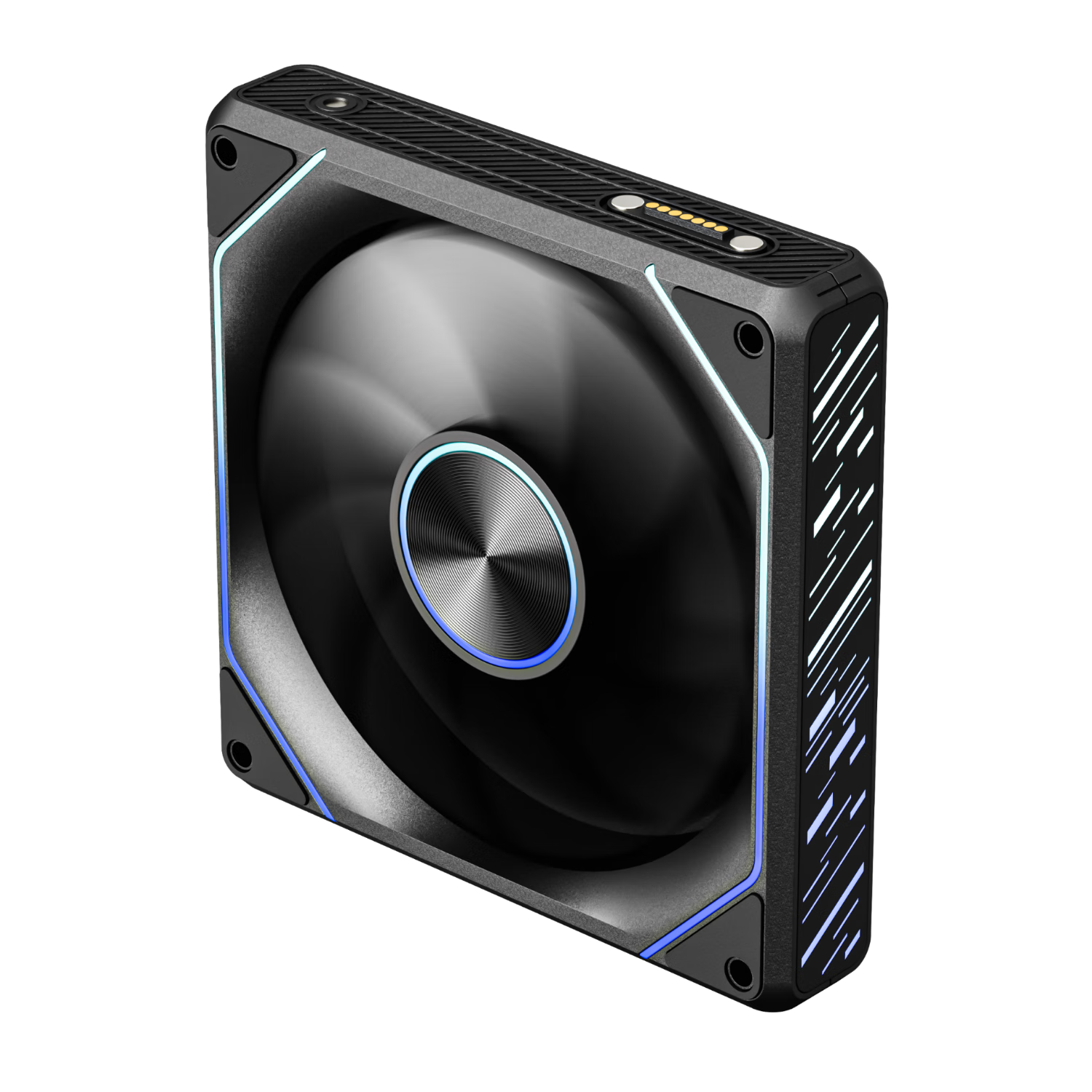 Aigo Starry Moon PRO Black Anti-Leaf Single Pack, ARGB Lighting Effects, Synchronized with CPU Light, 12CM Case Fan, Magnetic Cable-Free Connection, PWM Temperature Control