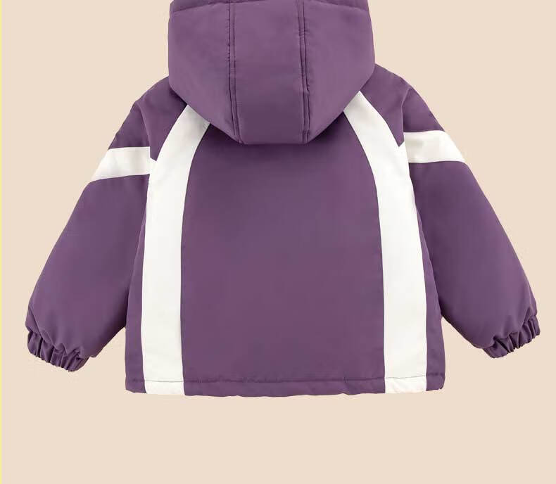 Disney Girls' Hooded Jacket with Fleece Lining 2-in-1 School Uniform Windproof Coat for Older Kids 6