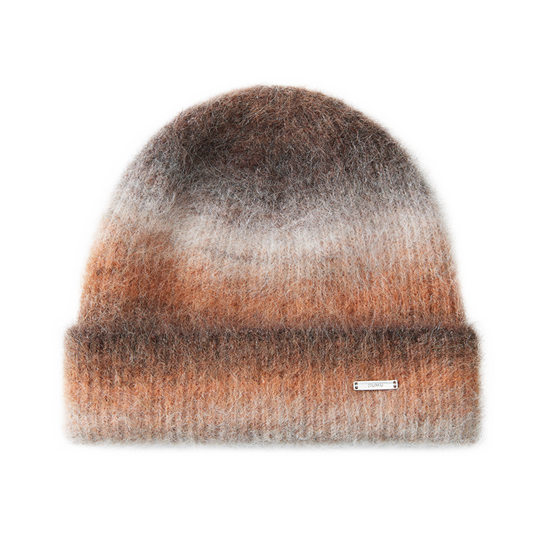 JIUMU Alpaca Wool Warm Knitted Beanie Autumn Winter Cold Weather Outdoor Ear Protection Hat for Women