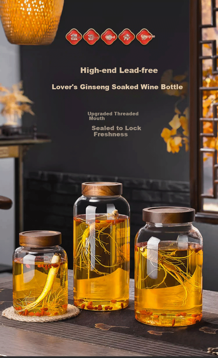 CRISTALGLASS Glass Infusion Bottle Container, Sealed Jar for Ginseng Wine, Plum And Loquat Self-Made Wine, Pickling Jar for Kimchi, 3000ML 1