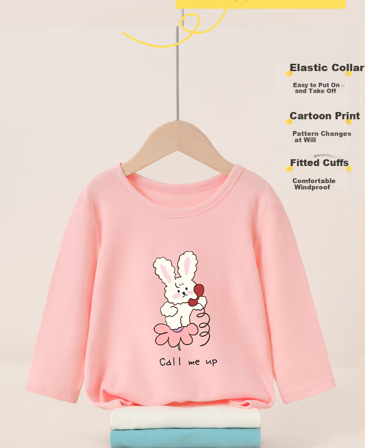 Badibadi Pure Cotton Long-Sleeve T-Shirt for Infants And Children, Spring And Autumn Season, Versatile Undershirt, Casual Top for Boys And Girls 6