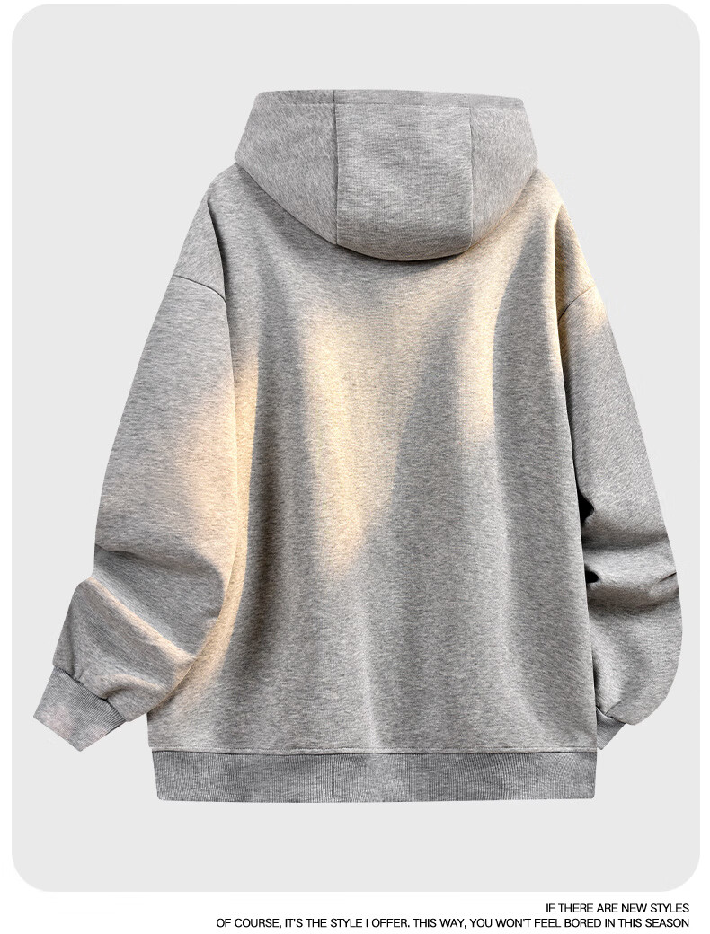 MMOPTOP Heavyweight Colorblock Cotton Hoodie Men Autumn Winter American Style Couple Casual Jacket MWY31 Light Gray L 1