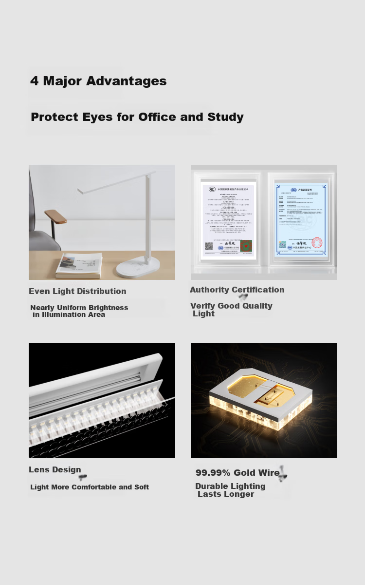 Haoshili National AA-Grade Eye Protection Desk Lamp LED Children's Student Reading Lamp for Bedside, Dormitory, Bedroom, And Study Desk Work Light 2