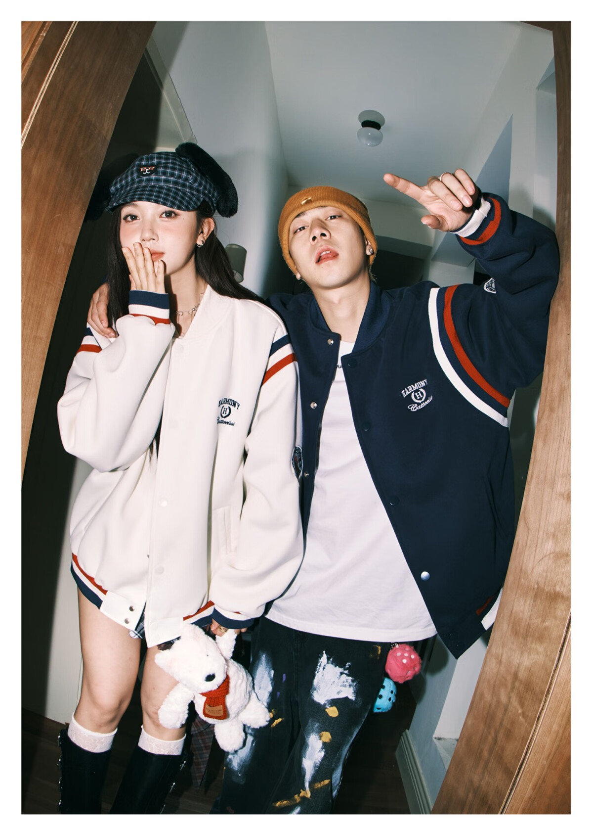 LEMANISM American Vintage Baseball Jacket Men 2025 Couple Style Trendy Cleanfit Navy Blue 2XL 4