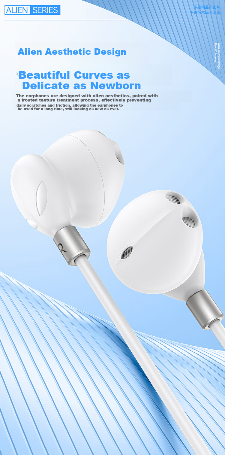 DOOSEYUON [2025 Alien Edition] Apple Wired Earphones Type-C Compatible with IPhone 17 Plus, 16, 15 Pro Max, IPad Pro, Huawei Nova 13 4