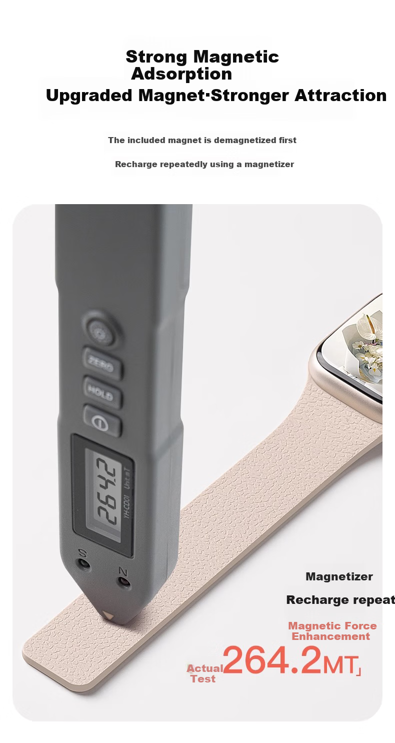Mashi Compatible Apple Watch Band, Litchi Pattern Magnetic Silicone Strap for Ultra 4/3/iWatch S12/11/10/9/8/7/6/SE, Autumn And Winter Wristband 4