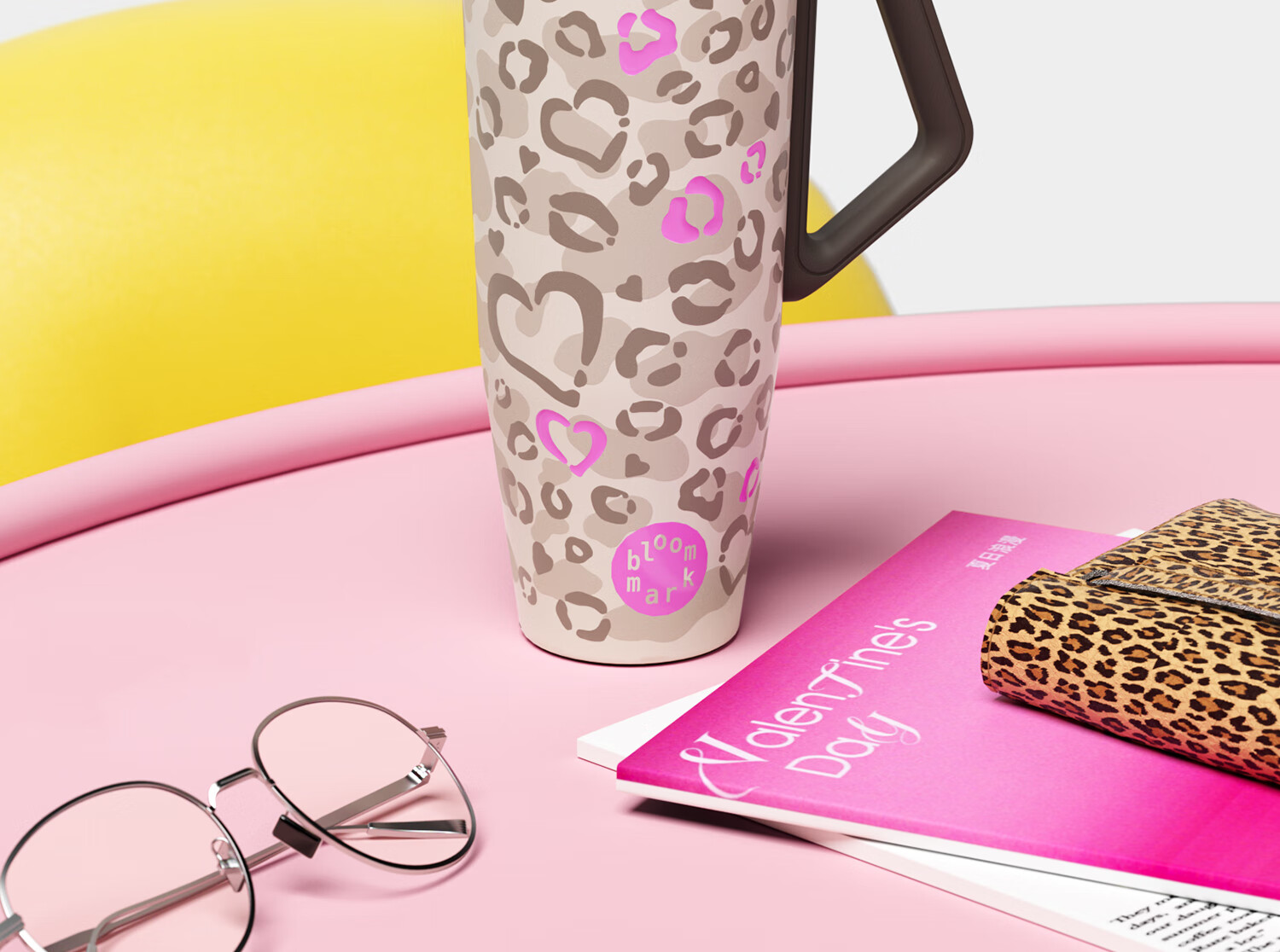 BLOOMMARK Car Leopard Print Straw Large Capacity 316 Food Grade JD Self-operated Insulated Water Bottle for Men and Women - Candy Pleats 6