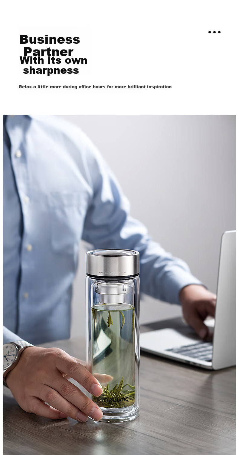 Fuguang Glass Cup, Water And Tea Separation, Large Capacity, Heat-Resistant Water Cup, Aesthetically Pleasing Tea Infuser Cup, Gift for Men And Wome 9
