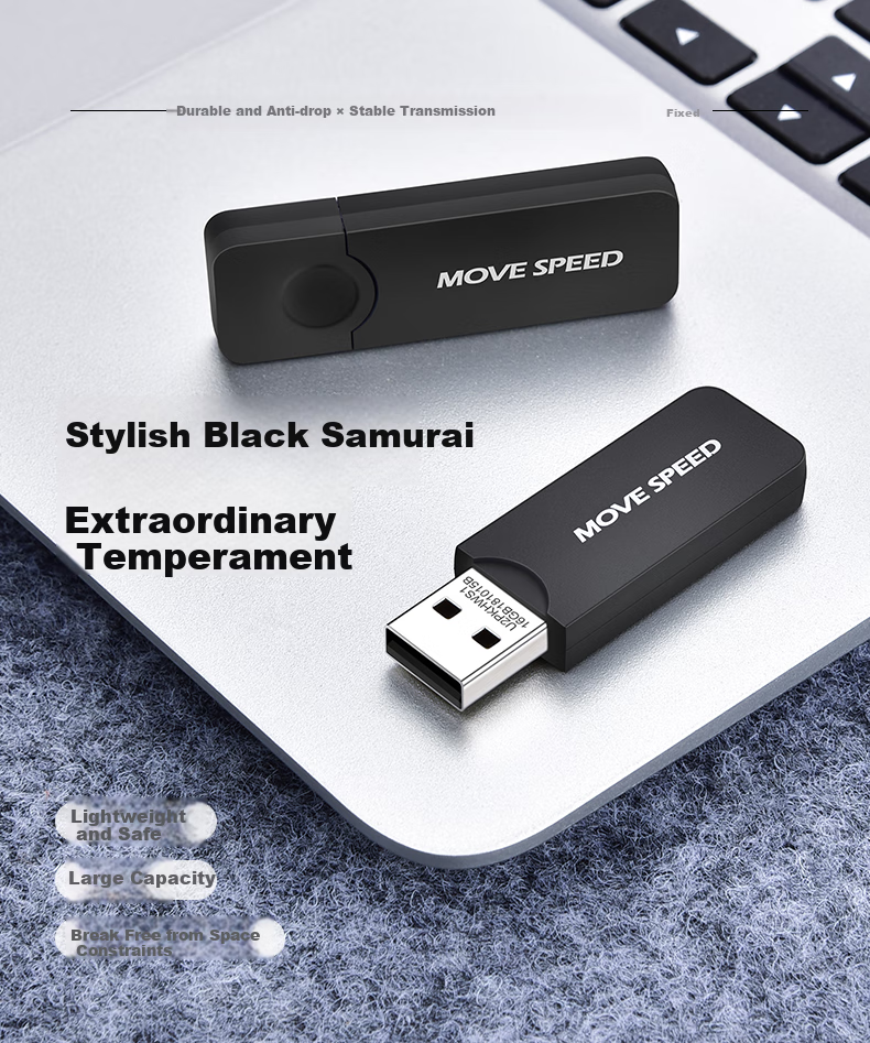 MOVE SPEED 512GB USB Flash Drive, USB2.0, Bid-Seeking USB Drive, Plug And Play, Stable Read And Write, Enterprise Bidding Assistance Flash Drive, Black Knight Series 2