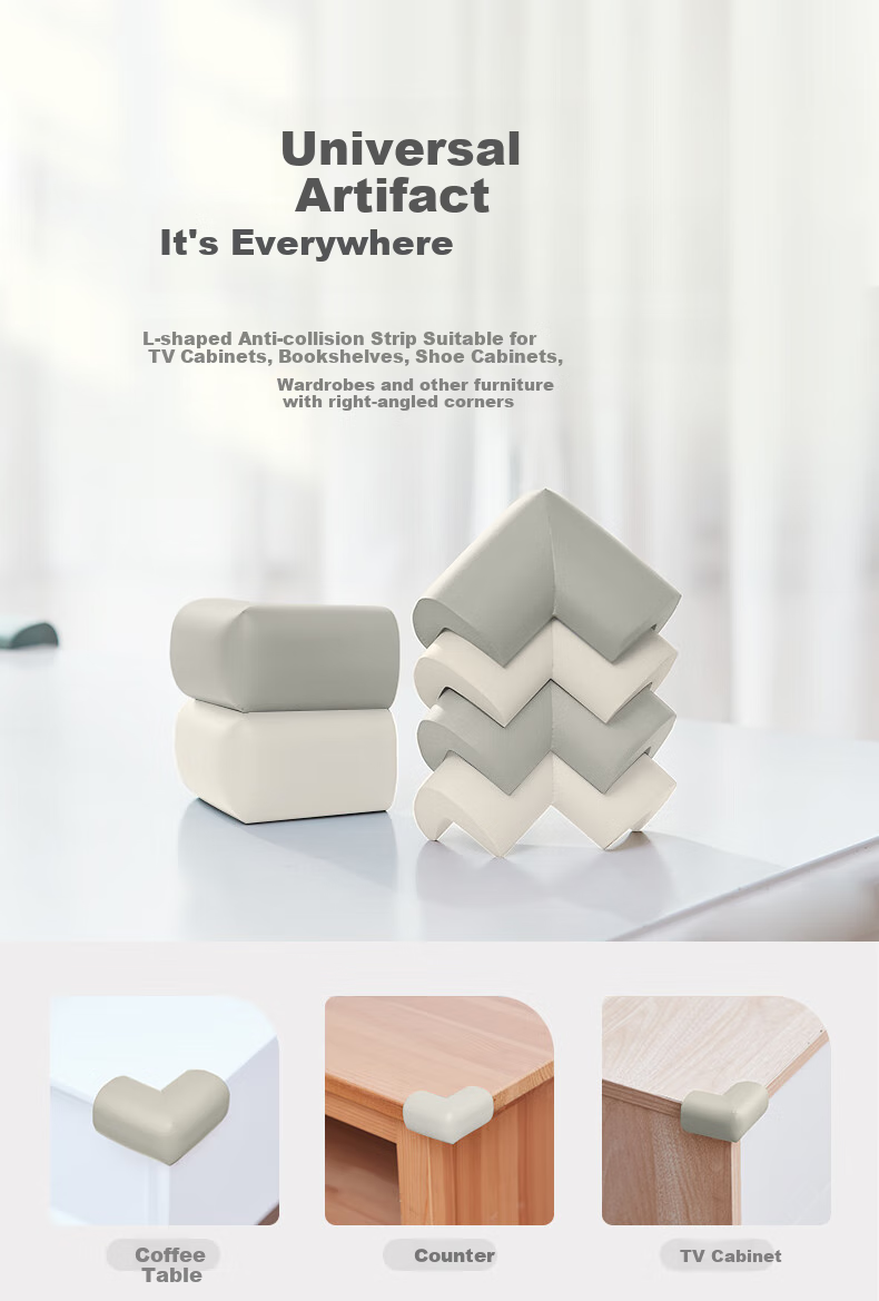 Bangbangzhu L-Shaped Simple Baby Corner Guards, Infant Child Protection Edge Protectors, Table Corner Covers, Thickened, Pack of 8, Off-White 4