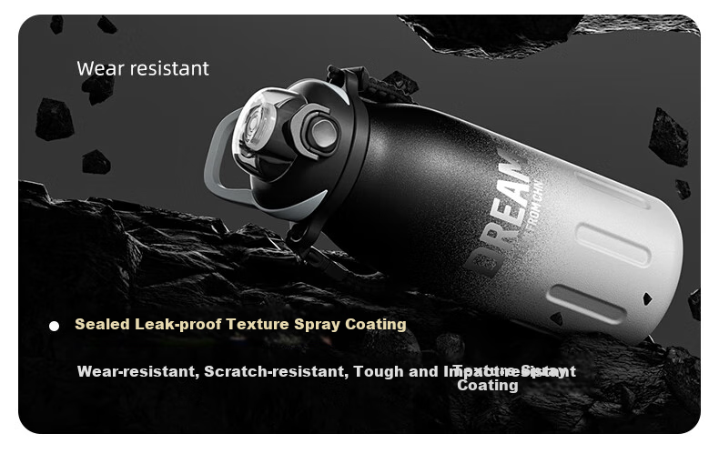 NRMEi Insulated Thermal Flask Dual-Use Large Capacity Men's Portable Outdoor Sports Student Straw Water Bottle Cup 5