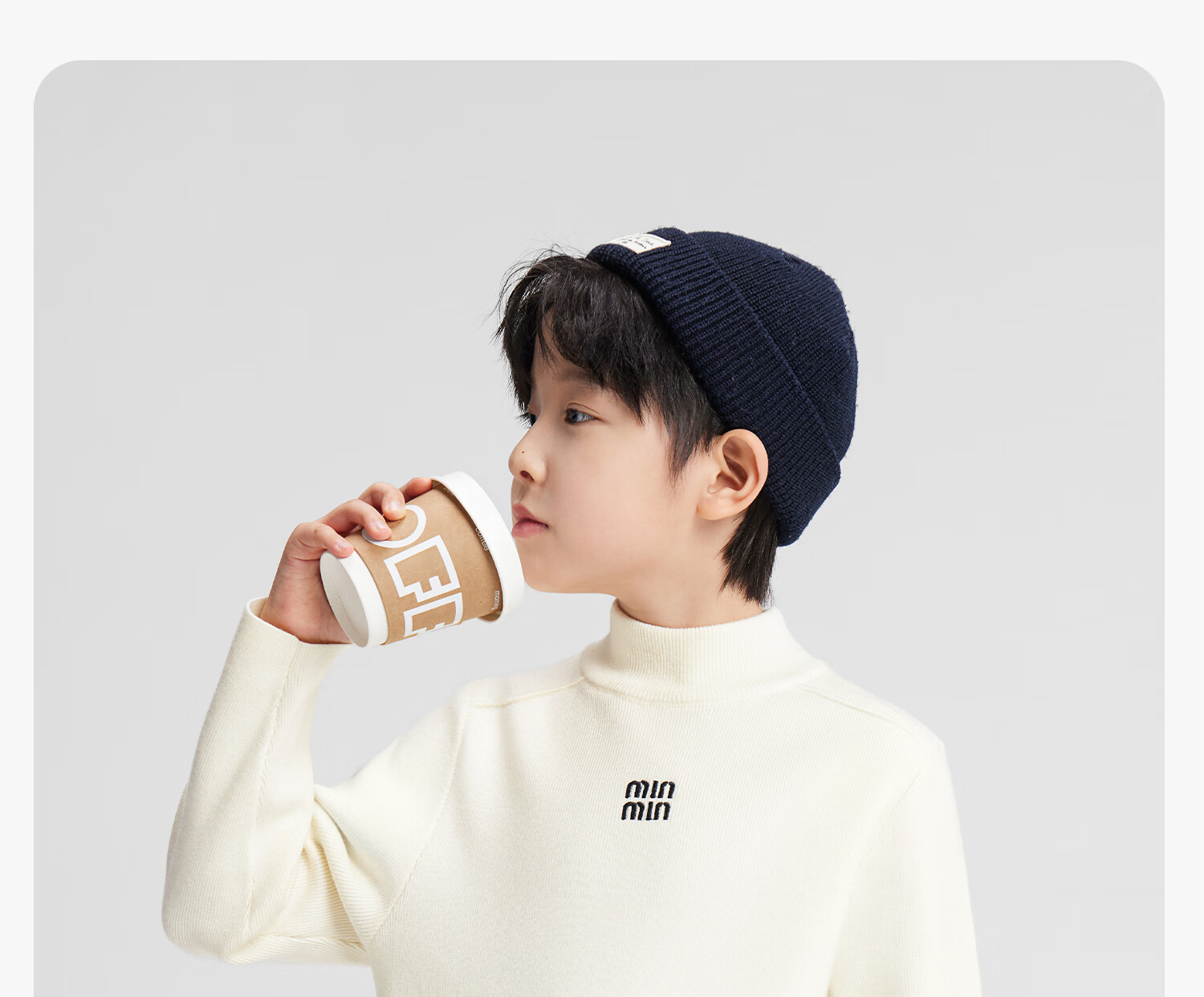 Zuo Xi Boys' Base Layer Sweater Big Kids Autumn Winter 2025 New Children's Half Turtleneck Knitwear Boys Gray 150cm 12