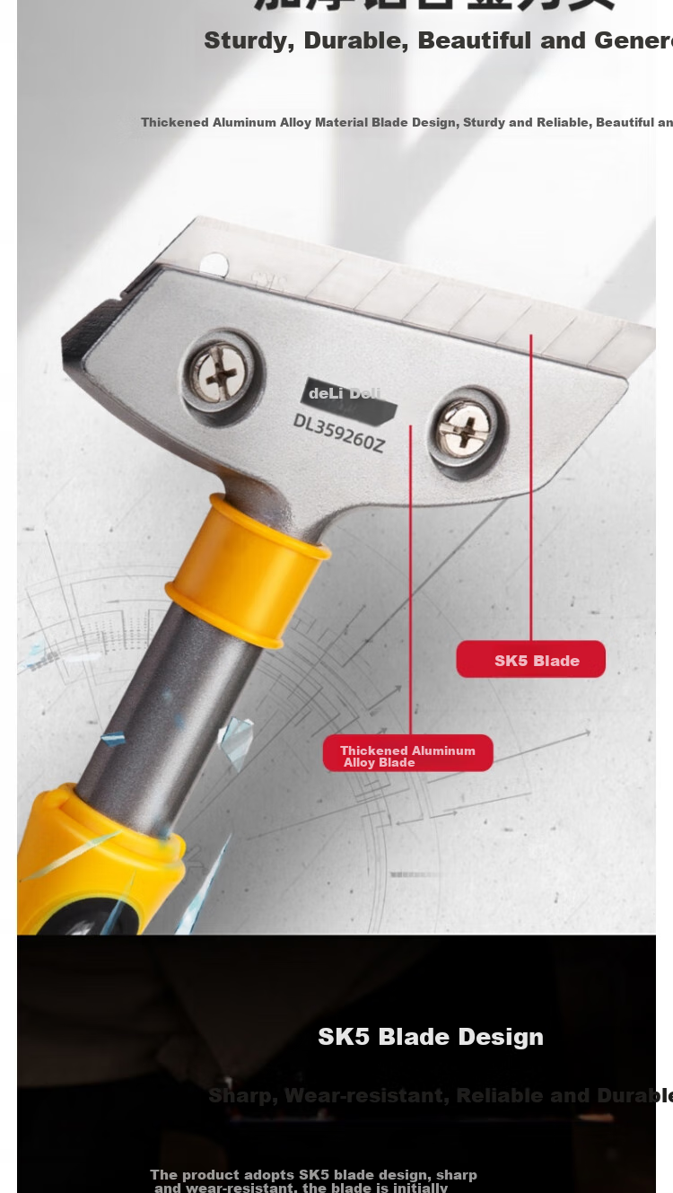 DELIGONGJU Heavy-Duty Aluminum Alloy Cleaning Scraper (With Screwdriver), 260mm, DL359260Z 5