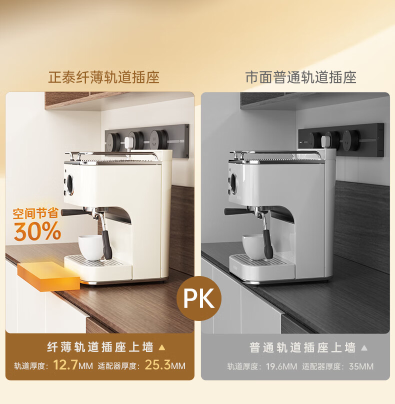 CHNT Track Socket Wall-Mounted Rail Socket Ultra-Thin Phantom 50CM Rail + 3 Adapters Warm White 8