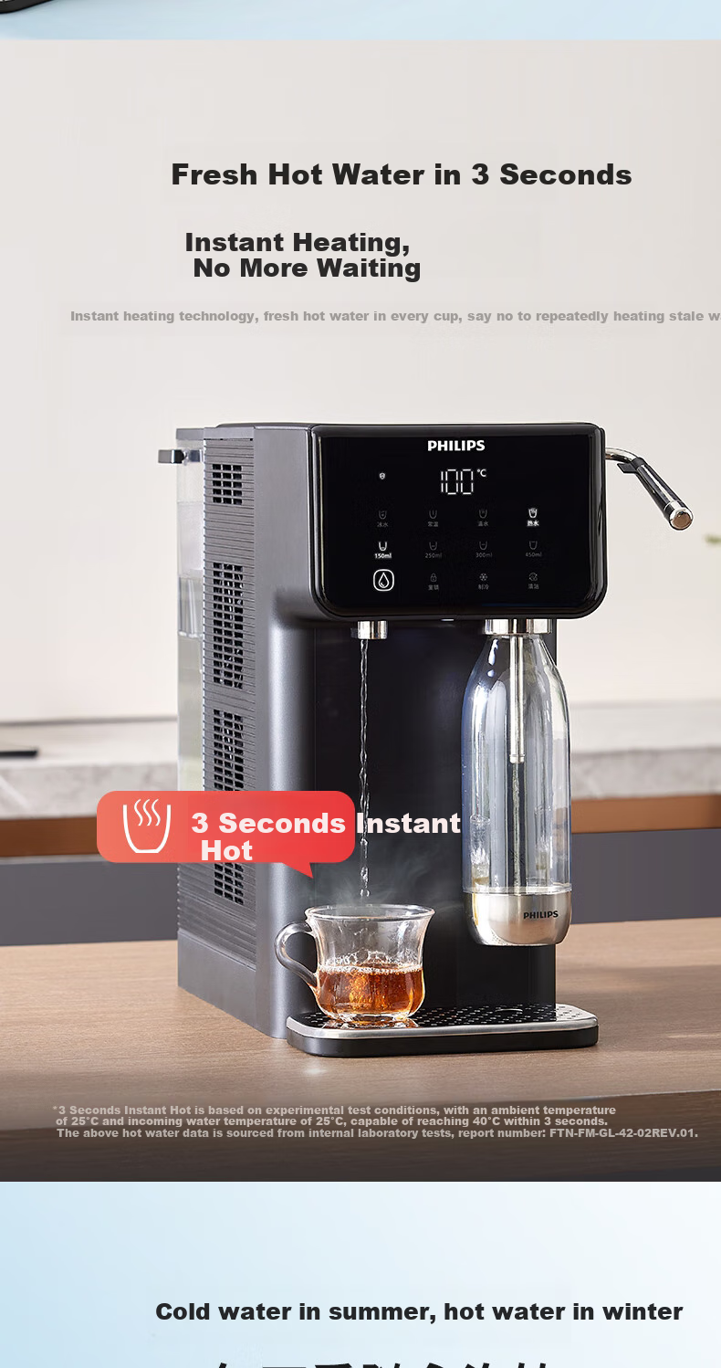 PHILIPS Instant Hot Water Dispenser, Cooling And Heating All-In Sparkling Water Machine, Tea Bar Machine, Hot And Cold Drinking Water Dispenser, Desktop Tabletop No-Installation Water Dispenser, McKinsey ADD4849/93 7