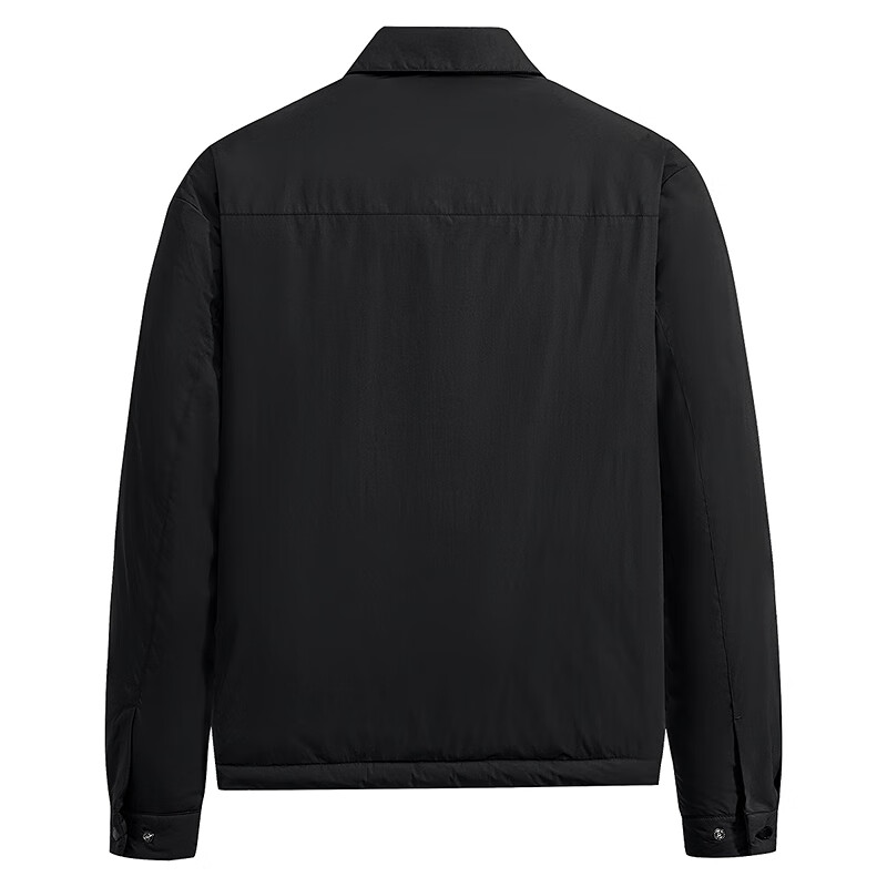 Dancing with Wolves [Heat Gathering Down] Trendy Workwear Lapel Jacket Lightweight Warm Men's Down Jacket 001 Black L