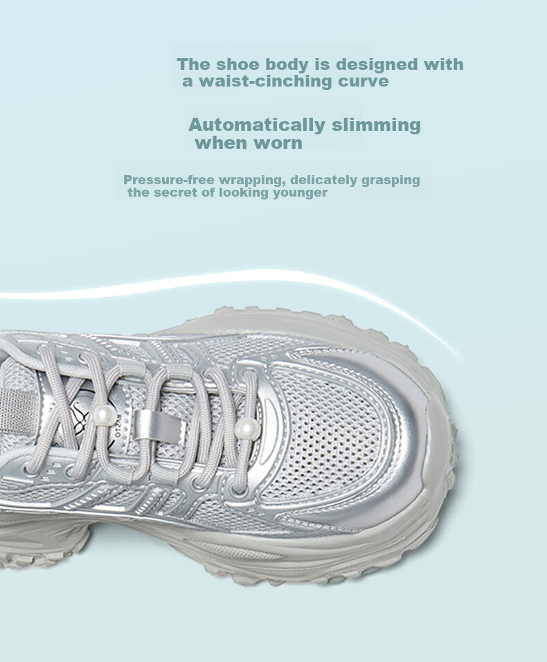 Basto Popular Thick-Soled Dad Shoes, Mesh Breathable Lightweight Sports Casual Sneakers 10