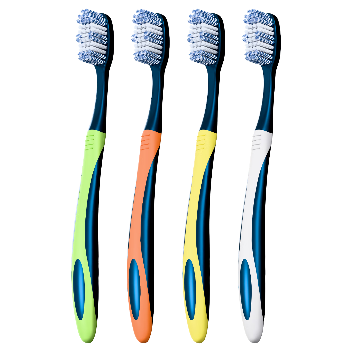BRUSHING BEAR Medium Hard Bristle Toothbrush High-Grade Spiral Bristles Teeth Stain Removal Adult Family Pack 6 Pieces