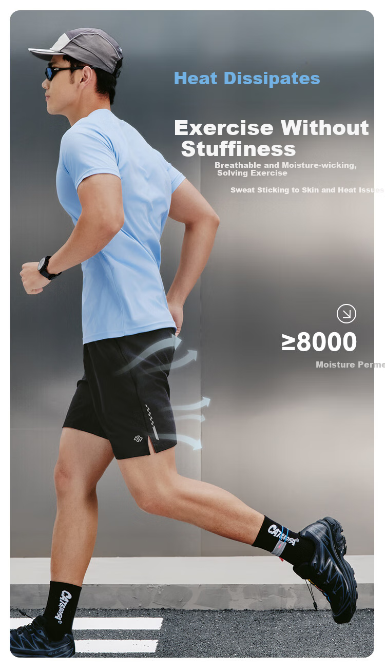 JD Original Wind Quick-Dry Sports Shorts for Men, All-Season Running Casual Pants, Fitness Training Breathable Five-Point Shorts, Light Gray, Size L 9